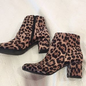 Cheetah print ankle booties